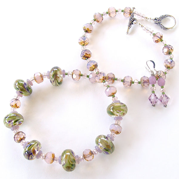 Muscari: Bead Necklace in Purples