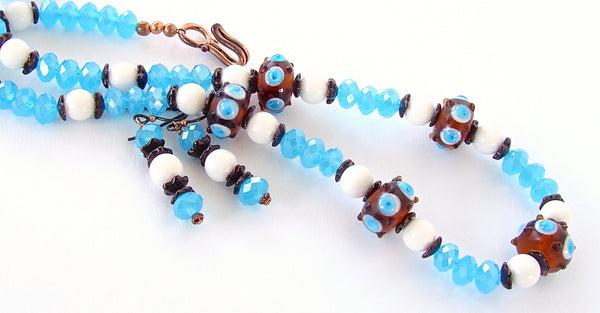 Hobie: Blue and White Necklace in Nautical Style