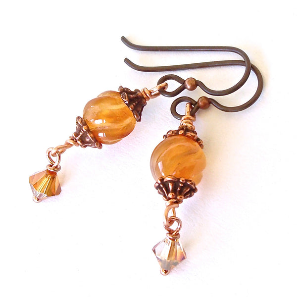 Orange Gemstone Earrings