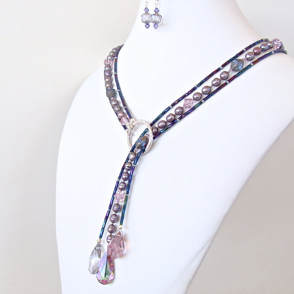 Peacock blue necklace set