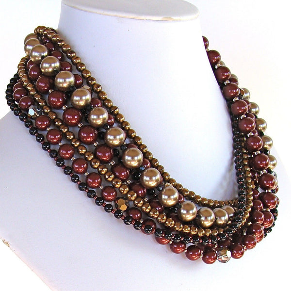 Pinot: 17” Multi Strand Pearl Necklace