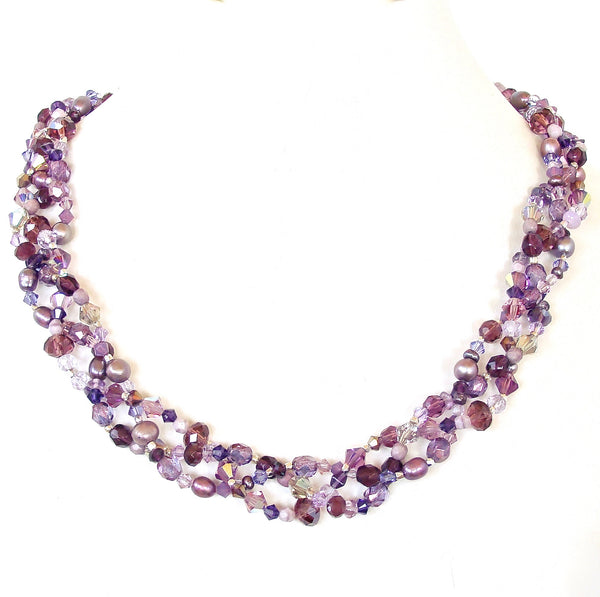 Pearl and crystal necklace