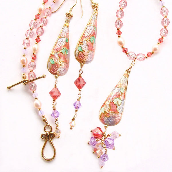 Pendant Necklace with Cloisonne