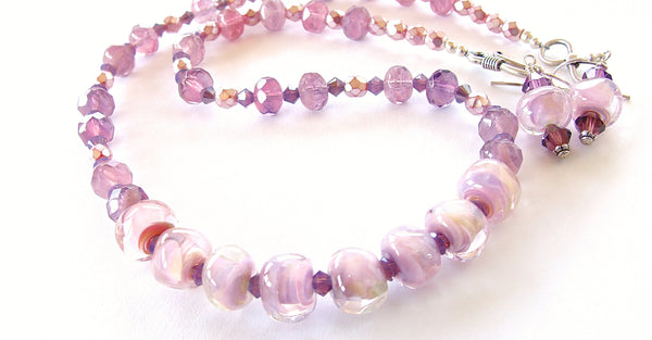 Cotton Candy: 18" Orchid Colored Jewelry Set
