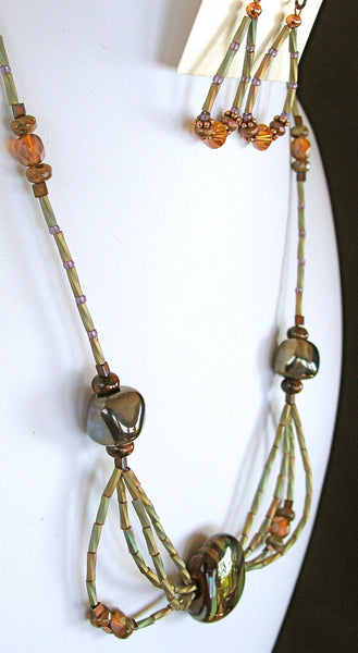 Arbor: 20" Poppy Jasper Necklace and Earring Set