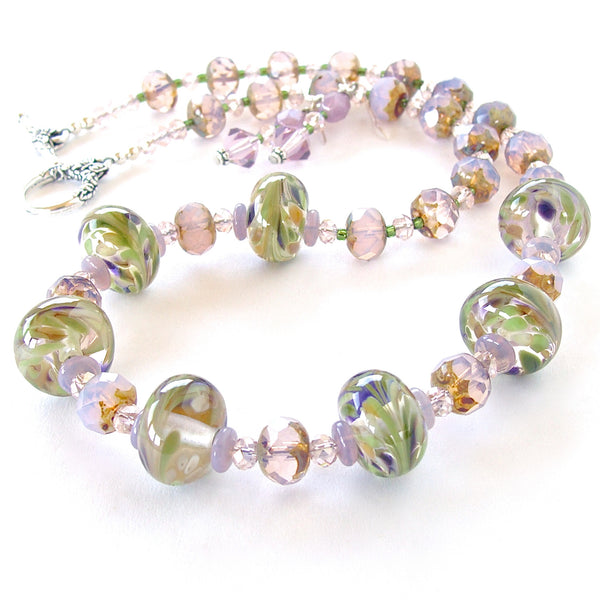 Muscari: Bead Necklace in Purples