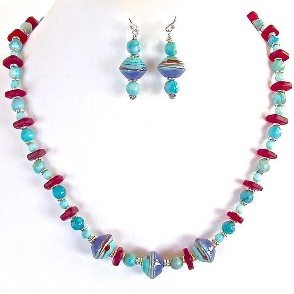 Primary Colored Beaded Necklace Set