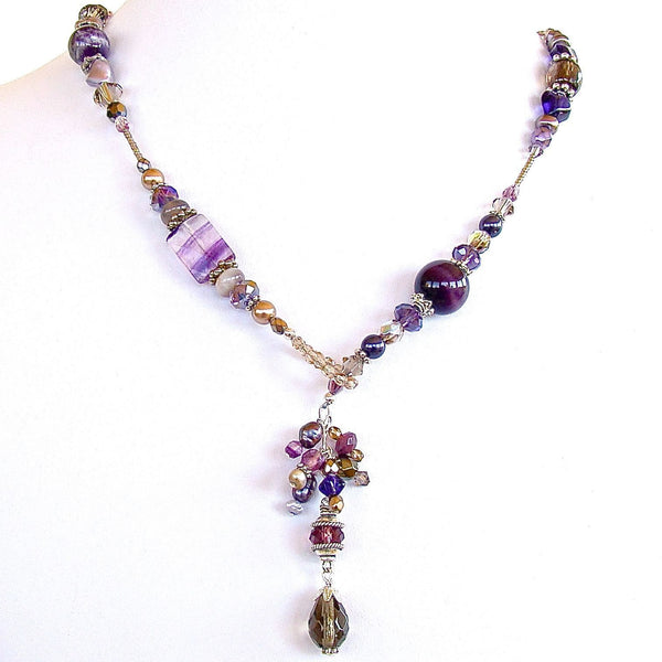 Purple Beaded Lariat