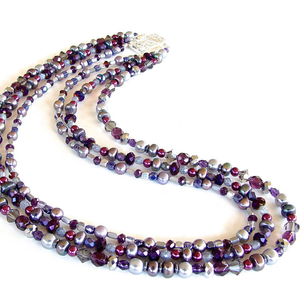 Purple Multi Strand Necklace