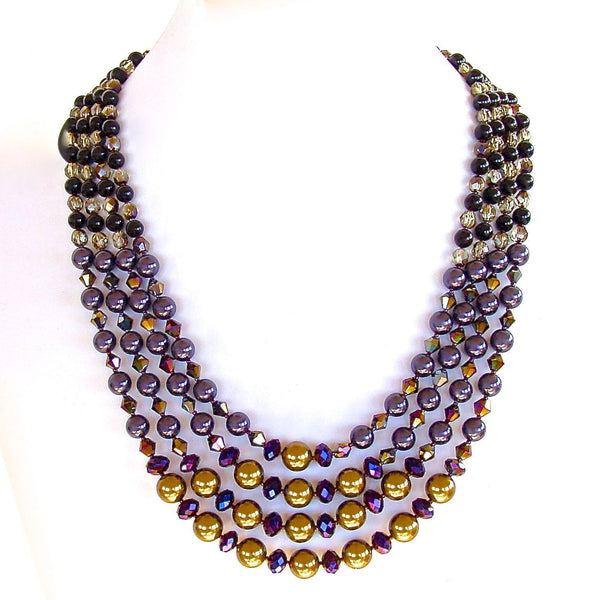 Purple Multi Strand Necklace