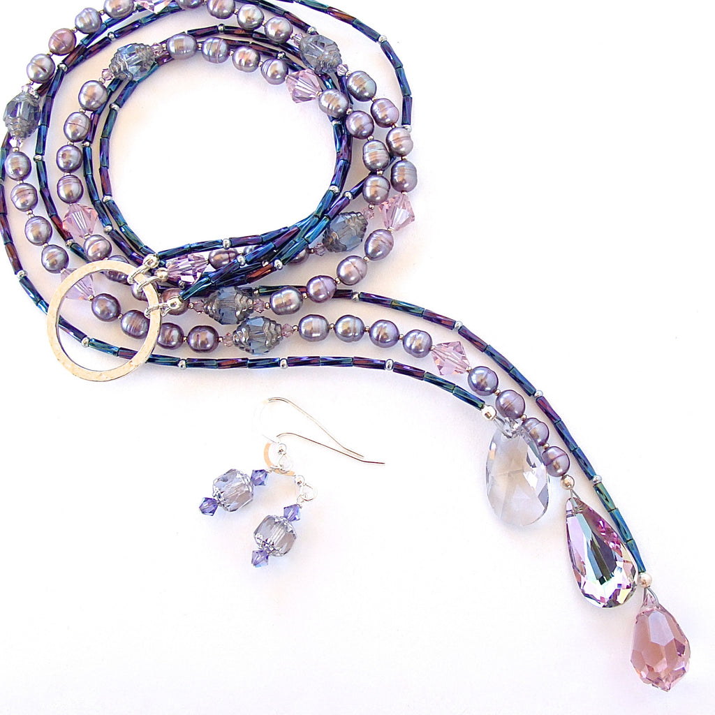 Purple crystal necklace
