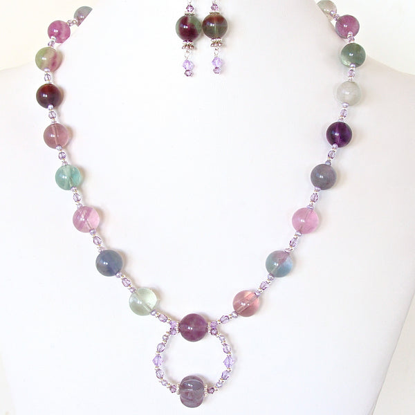 Rainbow Gemstone Necklace Set