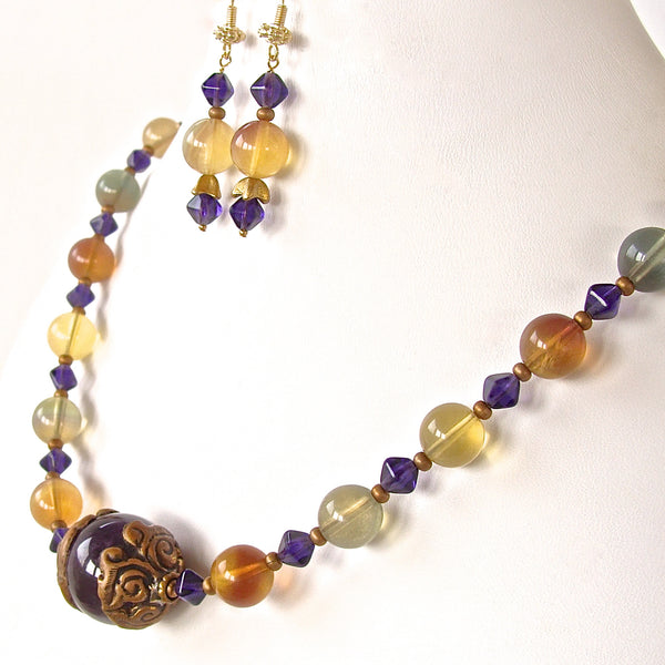 Rainbow fluorite necklace