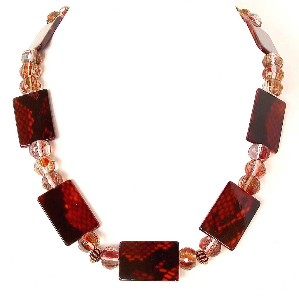 Red Snakeskin Necklace