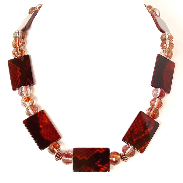 Red Snakeskin Necklace