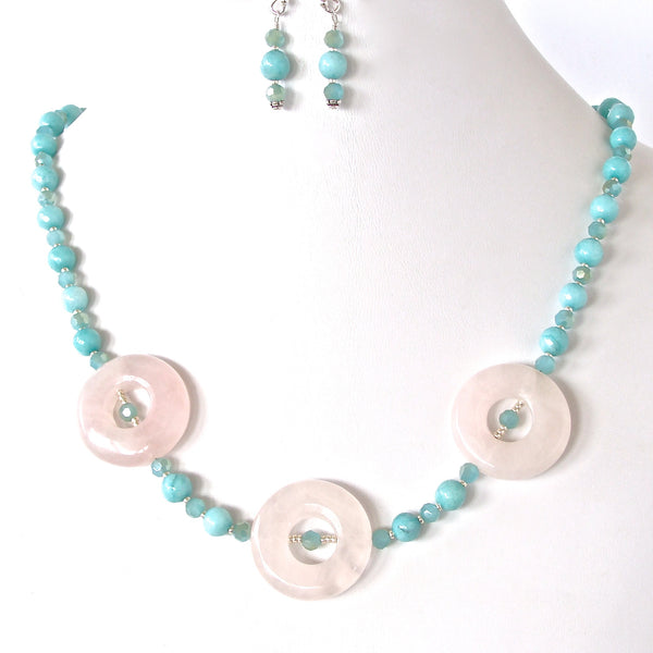 Posey: Pink and Blue Necklace Set