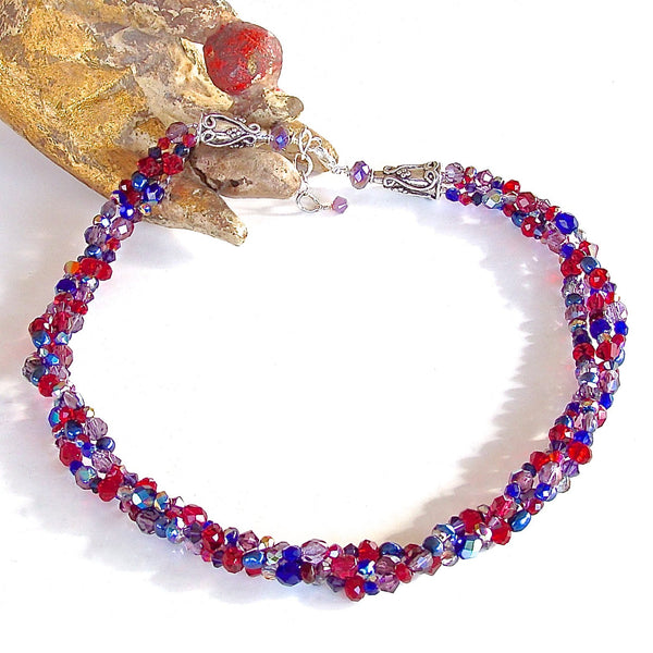 Ruby Red and Saphirre Blue Necklace