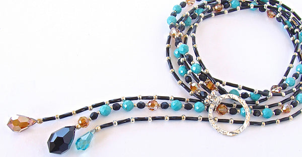 Moon Walker: Turquoise Blue Lariat Necklace