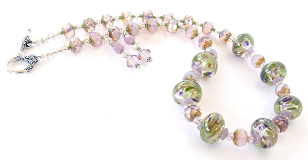 Muscari: Bead Necklace in Purples