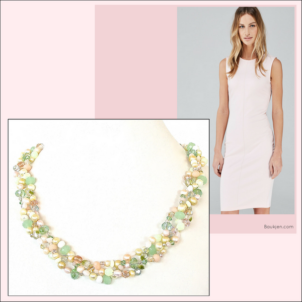Stylish apparel from Baukjen.com with pastel necklace