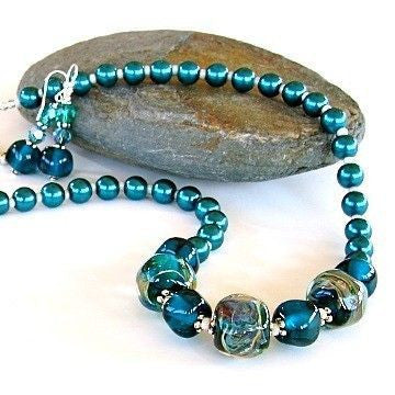 Teal Necklace Set