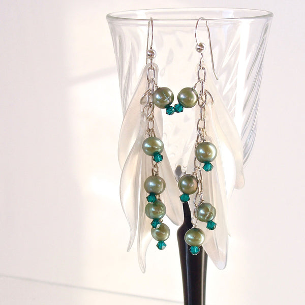 Teal green earrings