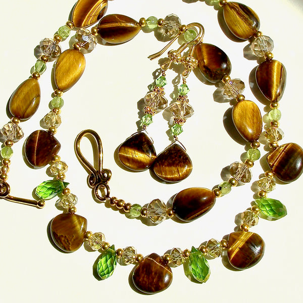 Tiger Eye Necklace Set