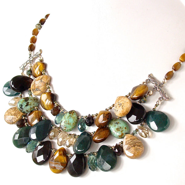 Sage: Green Stone Statement Necklace