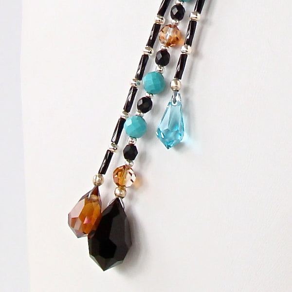 Moon Walker: Turquoise Blue Lariat Necklace