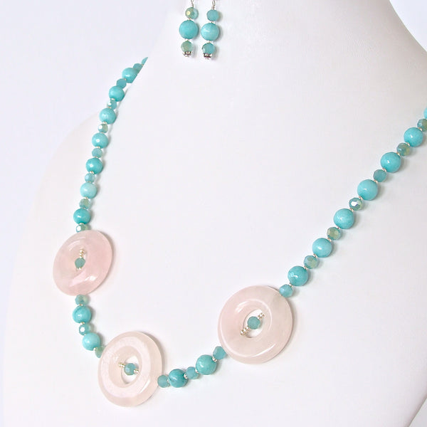 Posey: Pink and Blue Necklace Set