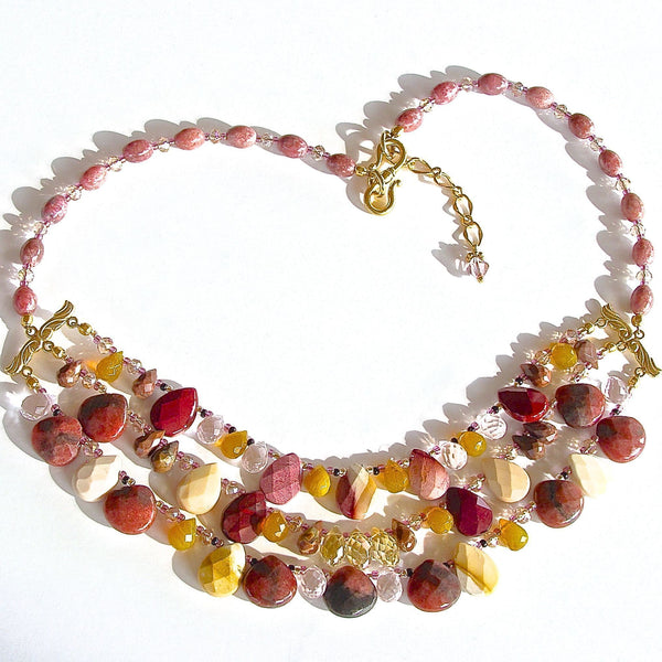 Wine colored statement necklace
