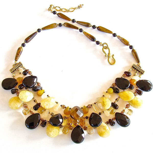 Smash: 17.5" Onyx and Tigers Eye Necklace