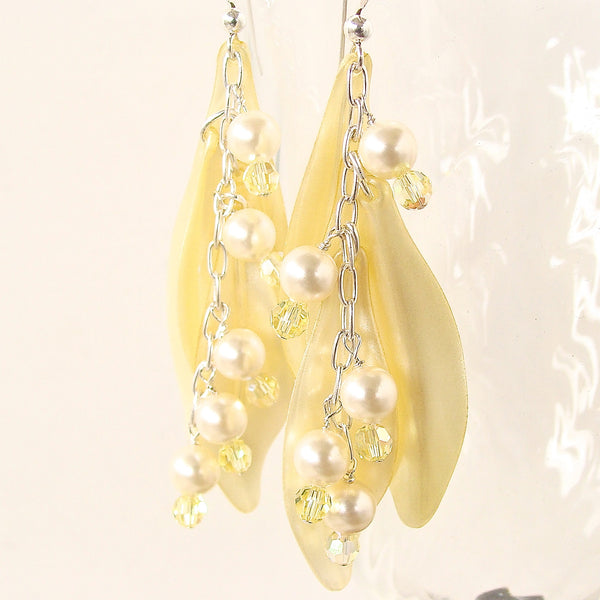 Yellow Feather Earrings