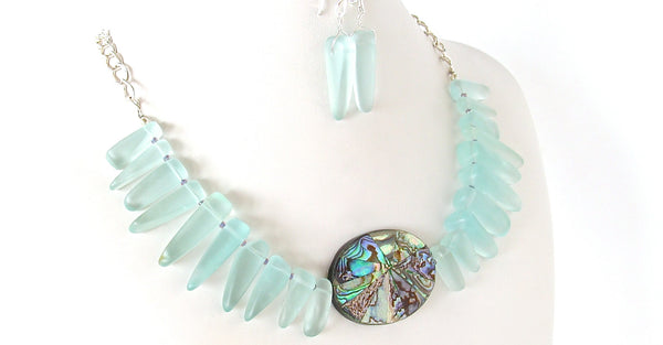 abalone statement necklace