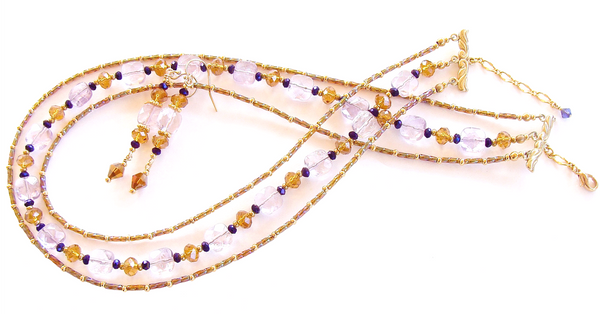 amethyst gold necklace