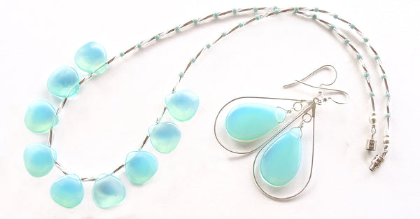 aqua necklace set