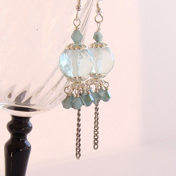 aqua quartz earrings