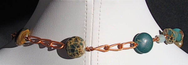 Azul: 26" Agate Focal Bead Necklace