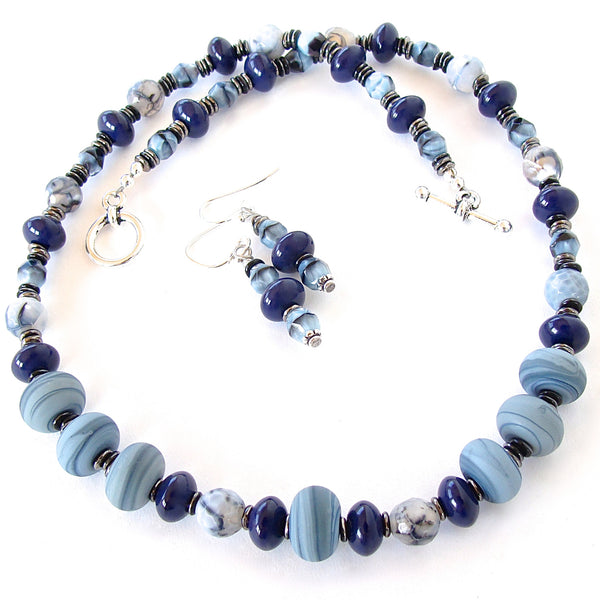 blue bead necklace