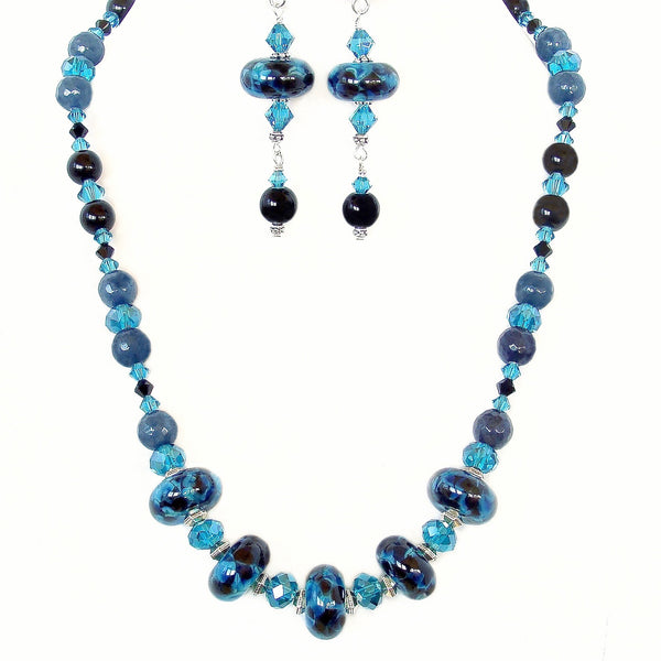 Astral: Teal and Black Necklace Set