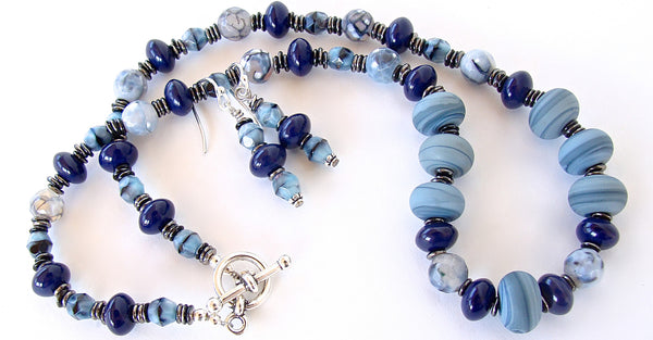 blue glass necklace