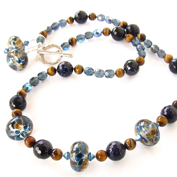 blue goldstone necklace
