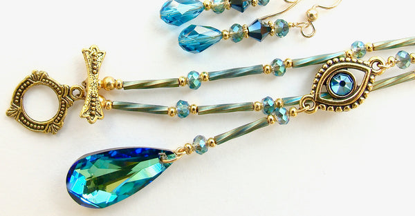 blue crystal necklace