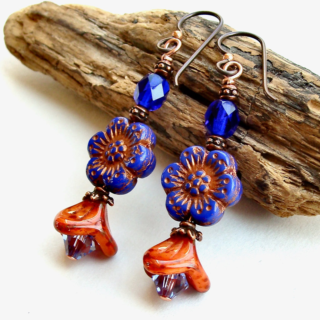 boho flower earrings