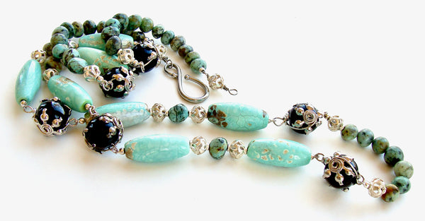 boho stone necklace