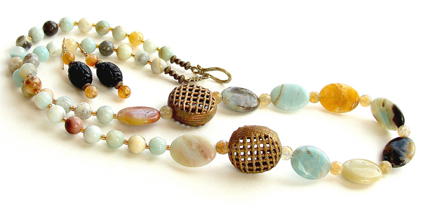 boho stone necklace