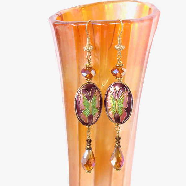 burgundy earrings