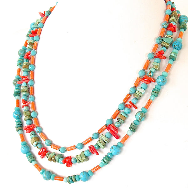 coral and turquoise necklace