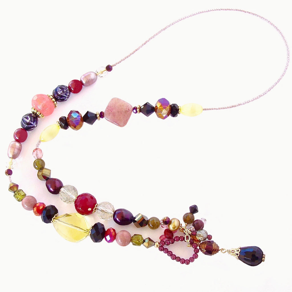 gemstone lariat necklace