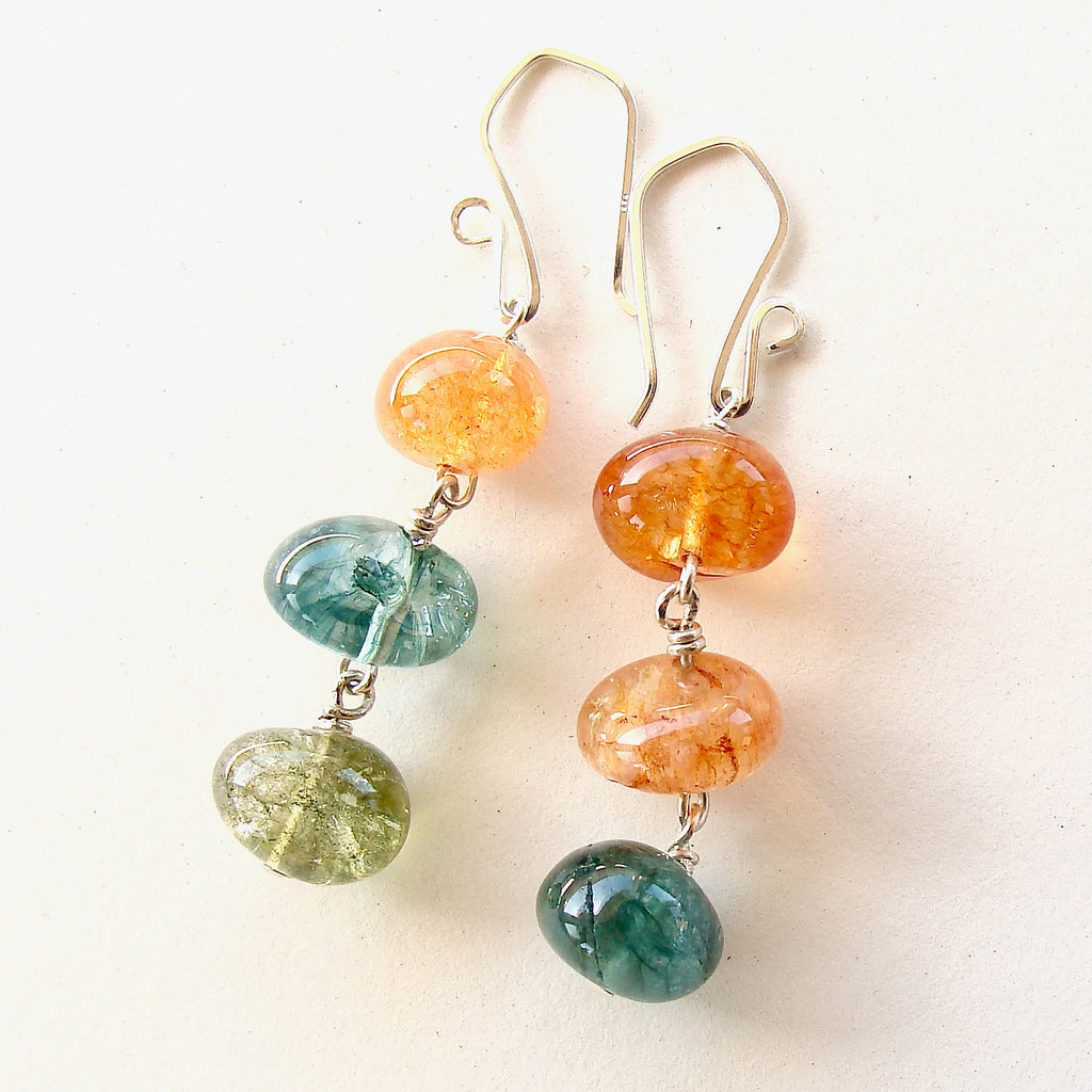 gemstone dangle earrings